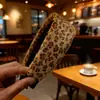 Faixa de Cabeça Larga Estilo Americano com Estampa de Leopardo e Design de Pelúcia Estiloso e que Aumenta a Altura para Outono e Inverno, Acessório de Cabelo Versátil para Lavar o Rosto