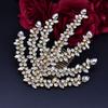Peineta dorada de comercio exterior, tocado hecho a mano con diamantes de imitación, accesorios para el cabello, accesorios para el cabello para vestido de novia DZ031