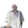 Camiseta de Manga Corta Falsa de Dos Piezas con Cuello Camisero Estilo Americano para Hombre, Nueva Tendencia Verano 2026, Corte Holgado, Talla Grande, Camisa Polo