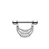 Anillo para pezón joyería para piercing corporal decoración sexy de club nocturno Barra recta de acero inoxidable hipoalergénico anillo para pezón de corazón 14g