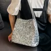 Bolsa Pequeña con Lentejuelas Elegante para Mujer de Comercio Exterior Transfronterizo, Bolso Cubo de Alta Gama de Nueva Moda, Bolso de Hombro con Diseño de Nicho Tendencia