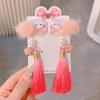 Acessórios de cabelo antigos para crianças Ano Novo Borla de pelúcia Grampo de cabelo para bebês Ano Novo Grampo de cabelo fofo Hanfu Acessórios Outono e Inverno Mulheres