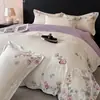 Juego de ropa de cama de cuatro piezas 100% algodón de fibra larga clase A, juego de cuatro piezas 100% algodón, funda de edredón, sábana plana, sábana bajera, artículos de dormitorio