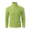 Suéter de cuello alto simple para hombre, moda transfronteriza europea y americana, otoño e invierno, suéter de punto base ajustado estilo coreano