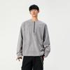 Sudadera Texturizada de Media Cremallera para Hombre, Camiseta Henley de Fitness para Primavera y Otoño, Camiseta Base de Capa Interior para Hombre, Look de Primavera Elegante y Fresco