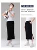 Saia de Seda de Cobre e Amônia Feminina de Verão Longa Esportiva de Alta Qualidade Drapada Moda Simples Roupa Feminina Pequena