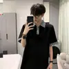 Diseñado con Sentido del Estilo, Patchwork de Cuadros, Falso Dos Piezas Transfronterizo Holgado de Manga Corta Verano Nueva Camisa Polo para Hombre, Top Retro de Comercio Exterior