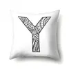 Funda de almohada de poliéster pintura a lápiz impresión geométrica decorativa 26 letras inglesas funda de cojín simple QTB05