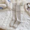 Calcetines de compresión para pantorrilla de algodón nuevos para otoño e invierno 2024, color marrón leche para mujer, estilo académico, calcetines altos ajustados al por mayor