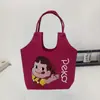 Bolso de Fieltro Estilo Little Red Book Bolso Tote de Fieltro con Estampado de Dibujos Animados Bolsa Cesta de Verduras Bolsa Compañera Bolsa de Regalo
