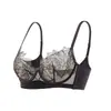 Sutiã Sexy de Renda com Renda nos Cantos para Seios Grandes, Faz Parecer Menores, Junta Gordura Lateral, Confortável, Anti-Queda, Costas Bonitas em Forma de U, Lingerie Macia com Aro
