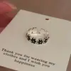 Anel de Pérola com Flor Fofo Doce Retro Temperamento Anel para Dedo Indicador Temperamento Versátil Design de Minoria Versátil Anel Aberto