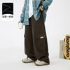 Calça Cargo de Algodão Puro para Meninos, Perna Larga, Novo Estilo 2026, Calça Solta Infantil para Crianças Maiores, Calça Longa, Roupa de Outono