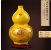 Vaso Amarelo Tesouro de Cerâmica Jingdezhen Arranjo de Flores Grande Sala de Estar Gabinete de TV Gabinete de Vinho Estante Bogu Ornamentos