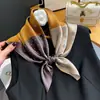 Bufanda de seda cuadrada de seda, bufanda fina de alta calidad para mujer, elegante bufanda con estampado, protección para el cuello, bufanda decorativa, venta al por mayor