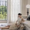 Shaoxing Keqiao Estilo Nuevo Calado Bordado Gasa Diseñador Cortina Pantalla Transparente para Dormitorio y Sala de Estar Personalización