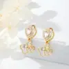 Accesorios para Joyería Zhongxing Hebilla de Colgante DIY Chapada en Cobre Puro Oro Real de 14K Incrustada con Circonita Hebilla de Colgante de Gota de Agua Venta al por Mayor