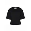 Sumeihui 2026 Nova Coleção Primavera/Verão Estilo Lem Simples e Versátil Top com Cintura Marcada por Pregas Gola Redonda Camiseta de Manga Curta para Mulheres