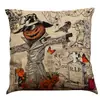 Capa de Almofada de Algodão Estampada de Halloween Mais Vendida da Amazon, Almofada de Sofá, Almofada de Carro