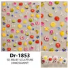 Redanco5D Em relevo Ins Popular Shell-Gloss Adesivos de Unha Fruta Melancia Pera Adesivos de Unha 3D Dr1852