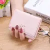 Carteira de celebridade da internet feminina estudante do ensino médio estilo coreano curta pequena carteira moda Mini Carteira de moedas tripla dobrável porta-cartões de uso duplo feminina
