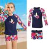 Phibee Phoebe Elefantinho Bebê Feminino Infantil Manga Longa Protetor Solar Roupa de Banho Roupa de Banho para Meninas Transfronteiriça Dividida Roupa de Banho Flamingo