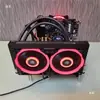 Caja de Host de Computadora con Fuente de Alimentación Montada Abajo Estilo Abierto Itx Matx Vidrio Acrílico Transparente DIY Escritorio Simple