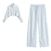 Roupas Femininas Transfronteiriças 2026 Moda Europeia e Americana Casual Gola Alta Proteção Solar Manga Longa Conjunto de Jaqueta + Calça Feminino A712212/3