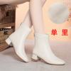Botas Ajustadas para Mujer, Botas Individuales de Primavera y Otoño, Botines, Botas Ajustadas Versátiles, Botas de Terciopelo con Tacón Grueso para Otoño e Invierno, Una Pieza Envío Directo