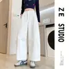 Pantalones casuales cortos estilo coreano para mujer, nuevos para primavera/otoño 2026, de corte holgado, casual, con pierna curva, tipo traje