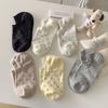 Calcetines de Barco Finos de Verano para Mujer con Lunares de Onda Pequeña Calcetines Invisibles Ins Calcetines de Algodón Simples Coreanos para Mujer Calcetines Cortos para Mujer
