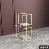 Estante de Flores para Piso Nórdico Transfronterizo Sala de Estar Mármol de Imitación Estante de Almacenamiento de Múltiples Capas Marco de Metal Hotel Baño Estante de Almacenamiento