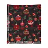 Bestseller transfronterizo de Amazon: Manta de franela roja de frutas navideñas, copos de nieve y ciervos, manta suave para el hogar en vacaciones