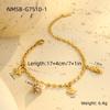 Pulseira Transfronteiriça Europeia e Americana Design de Nicho Contas Estilo Marinho Pulseira Aço Inoxidável Pulseira Empilhada Moda Feminina Simples