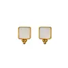 Recomendado por la bloguera Jane con estilo frío minimalista retro accesorios de traje cuadrados pequeños de malaquita al por mayor
