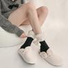 Calcetines largos y cálidos de otoño e invierno con bonitos calcetines de piel de conejo Rex de Corea y calcetines acolchados de terciopelo para mujer, venta al por mayor