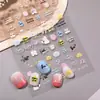 Adesivos de Unha de Gatinho Musical Fofo 5D Em relevo Estilo Graffiti Estéreo Grade Cachorrinho Adesivos de Unha Jóias Estilo Sl