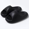 Chinelo de EVA de sola grossa com padrão de logotipo personalizável para uso doméstico e externo, para casais, chinelos femininos, sensação de cocô de banheiro