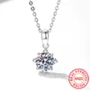 Colar S925 prata de lei 1 quilate oito pontas estrela feminina moissanita diamante sintético treme fabricantes transfronteiriços atacado