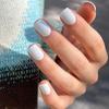 Uñas postizas removibles esmeriladas color sólido estilo uña esmalte de uñas cuadrado fábrica cabello lacio parche de uña portátil