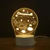 Luz de Noche 3D Lámpara de Mesita de Noche USB Adorno Regalo de Cumpleaños Lámpara LED de Ahorro de Energía Compra Grupal Corporativa Regalo Conmemorativo Lujo Ligero