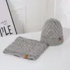 Conjunto de sombrero de terciopelo Diamond Plus creativo, venta al por mayor de fábrica, bufanda cálida de otoño e invierno, conjunto de bufanda de punto para exteriores