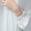 Nalan Prata S925 Feminino Moda Estilo Coreano Pulseira de Bola Fosca Contas Elegantes Pulseira de Camada Dupla Joias S2213