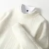Suéter Pulôver Masculino de Gola Redonda Espesso de Fio Duplo 100% Lã Solto Casual Suéter de Caxemira Torcido Camada Base Outono e Inverno