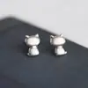 Brincos pequenos de prata 925 esterlina estilo coreano, fofos e únicos para mulheres, simples e criativos, com um design estiloso e versátil, perfeitos para estudantes