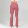 Pantalones de yoga con microbolsillos y cintura alta que adelgazan la cadera, pantalones deportivos de fitness elásticos con pernera ancha y cuerno.