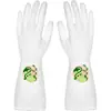 Guantes de Plástico de Goma Impermeables con Patrón Imprimible para Lavar Platos, Limpieza del Hogar, para Mujer