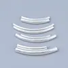 Venta al por mayor Plata de Ley S925 Plata Lisa Blanca Tubo Curvo Pequeño Tendencia Nacional Versátil DIY Pulsera Hecha a Mano Media Pulsera Accesorios de Joyería