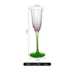 Taça de Vinho Tinto com Borda de Renda Verde, Taça Alta para Coquetel, Vidro de Cristal, Taça Martini Vintage para Uso Doméstico, Taça de Champagne