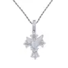 Nuevo colgante de circonita cruzada de Europa y Estados Unidos, suministro transfronterizo, cadena cubana de circonita cruzada ilimitada de 17 mm de ancho.